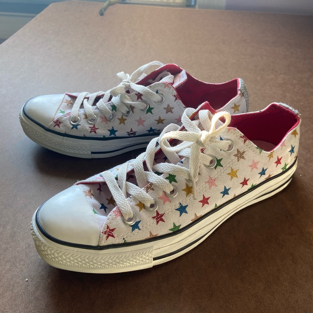 Sparkly Multi-Colored Star Low-Top Converse